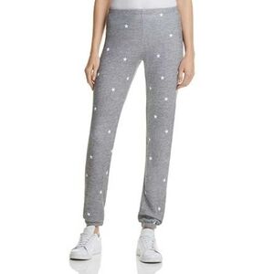 Wildfox Light Gray Football Star Print Pullon Jogger Pants